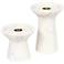 Klein White Marble Pillar Candle Holders Set of 2