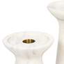 Klein White Marble Pillar Candle Holders Set of 2
