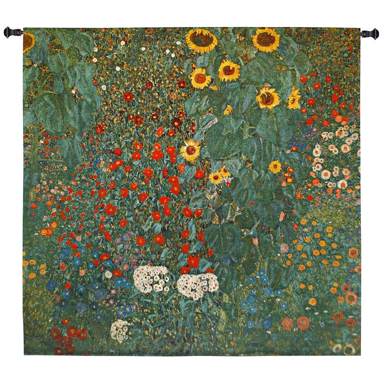 Image 1 Klimt Farm Garden with Sunflowers 53 inchW Wall Tapestry
