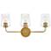 Kline 23 3/4" Wide Heritage Brass 3-Light Vanity Bath Light