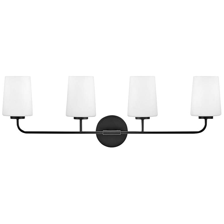 Image 1 Kline 33" Wide Black Steel 4-Light Bath Light