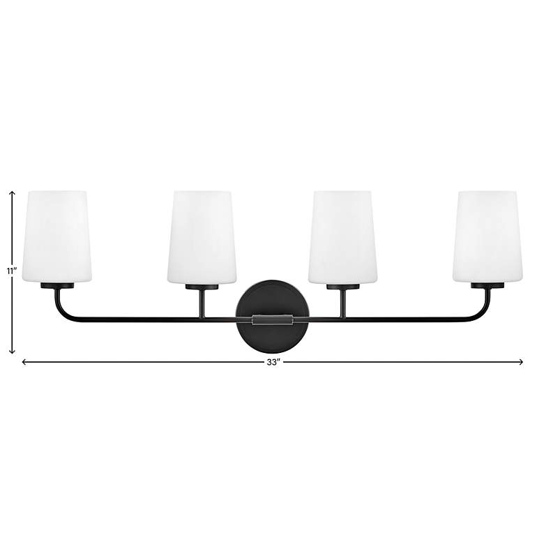 Image 6 Kline 33" Wide Black Steel 4-Light Bath Light more views