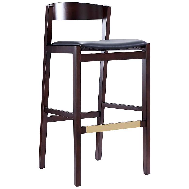 Image 2 Klismos 30 1/2" Black Faux Leather Bar Stool
