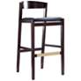 2_Klismos 30 1/2" Black Faux Leather Bar Stool