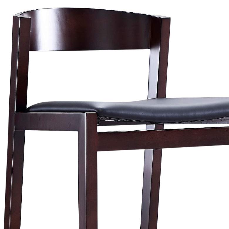 Image 3 Klismos 30 1/2" Black Faux Leather Bar Stool more views