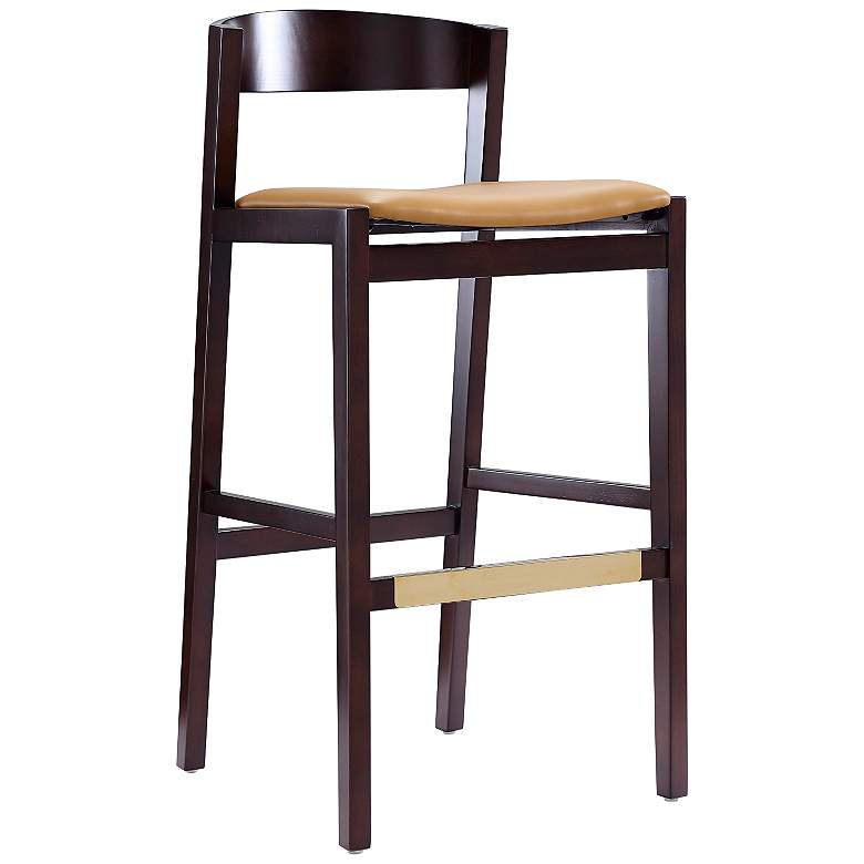 Image 2 Klismos 30 1/2 inch Camel Faux Leather Bar Stool