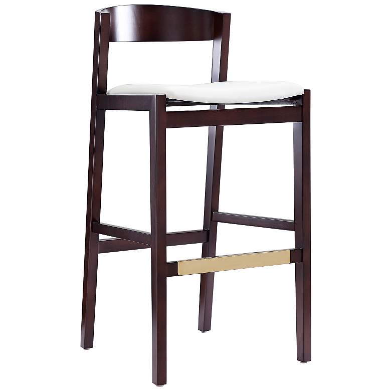 Image 2 Klismos 30 1/2" Ivory Faux Leather Bar Stool