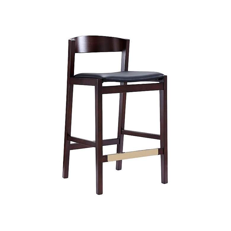 Image 1 Klismos 36.75" Black & Dark Walnut Beech Wood Counter Height Bar S