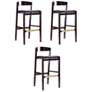 Klismos Barstool in Black and Dark Walnut (Set of 3)
