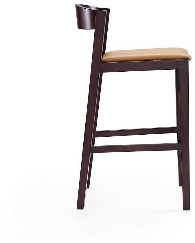 Image 5 Klismos Counter Stool in Camel and Dark Walnut (Set of 3) more views