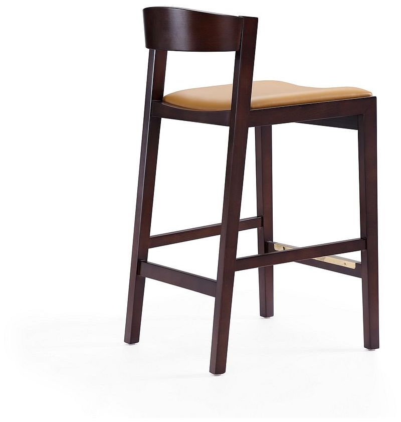 Image 6 Klismos Counter Stool in Camel and Dark Walnut (Set of 3) more views