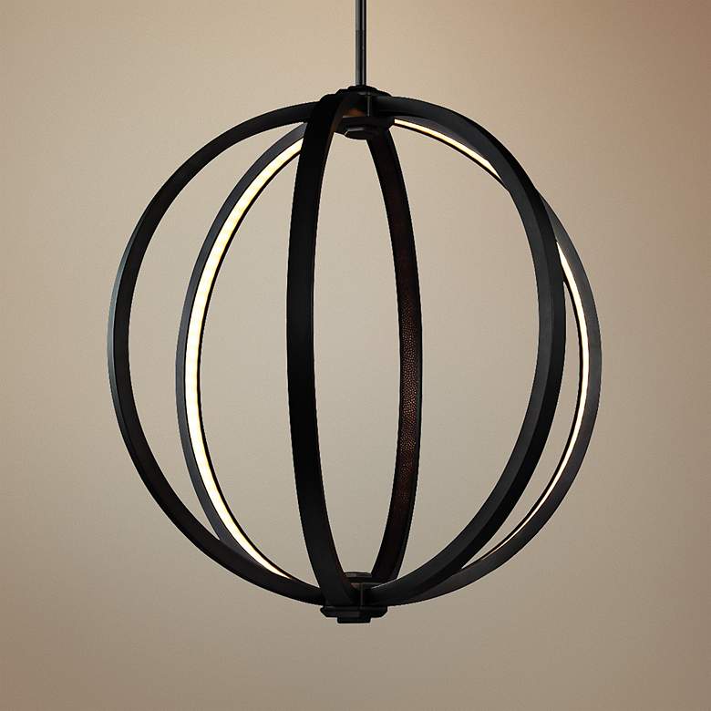Image 1 Klohe 20" Wide Oil Rubbed Bronze LED Orb Pendant