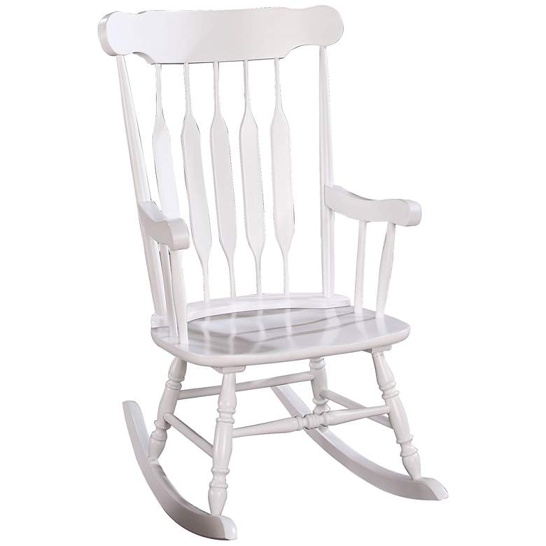 Image 1 Kloris Crisp White Wood Rocking Chair