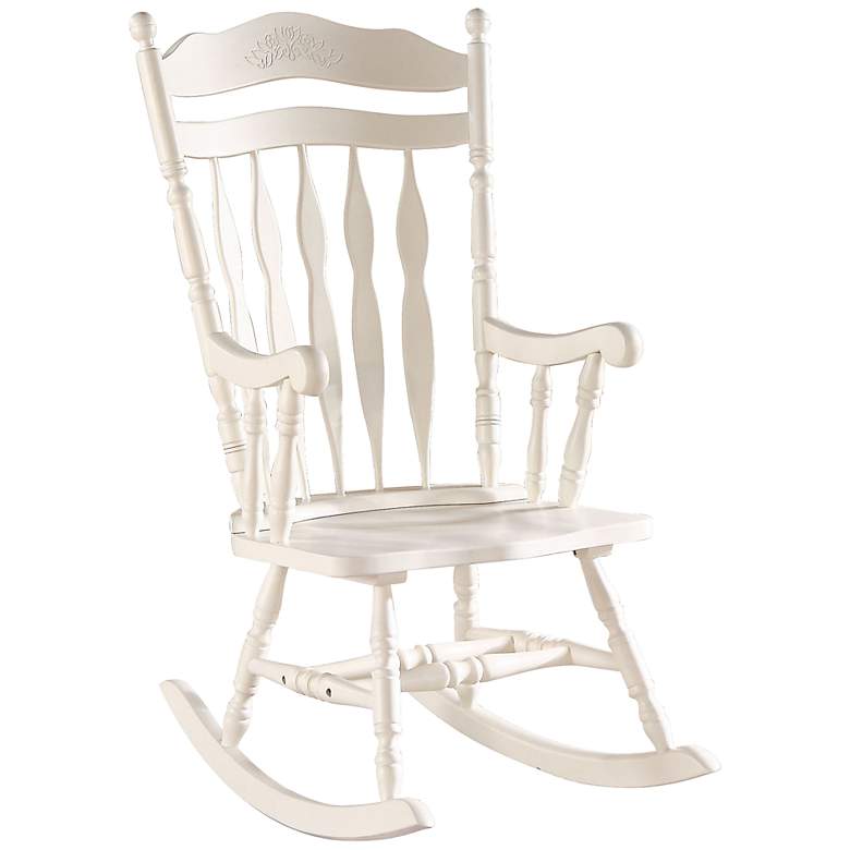 Image 1 Kloris Pure White Wood Rocking Chair