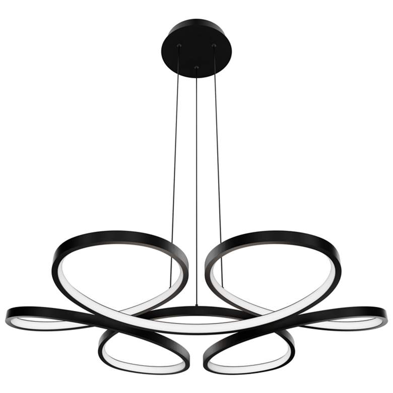 Image 1 Klover 3.88"H x 32"W 1-Light Pendant in Black