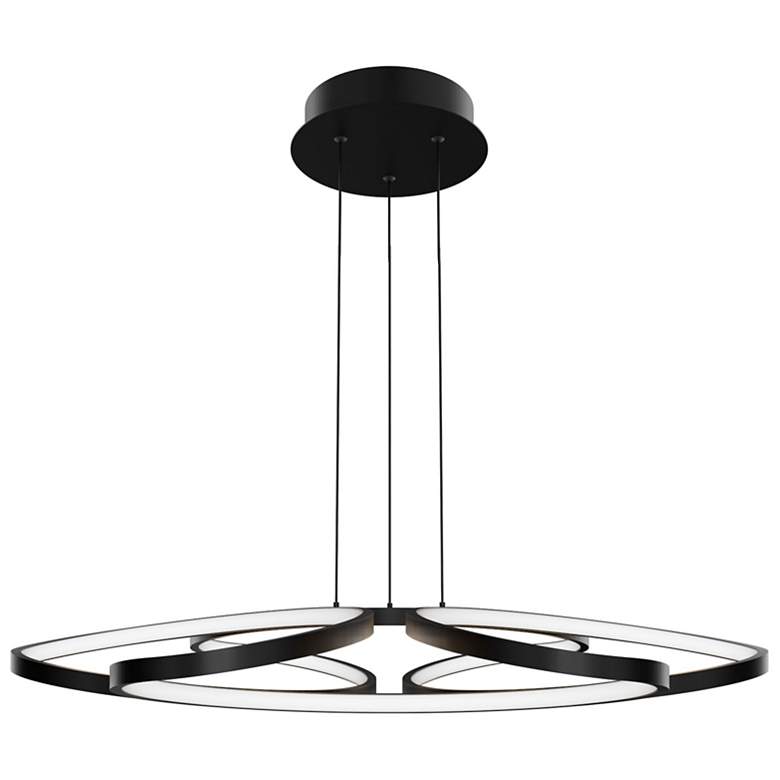 Image 2 Klover 3.88"H x 32"W 1-Light Pendant in Black more views