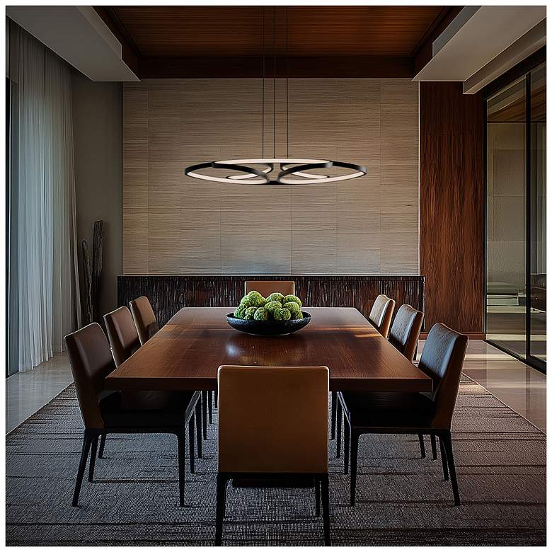 Image 7 Klover 3.88"H x 32"W 1-Light Pendant in Black more views