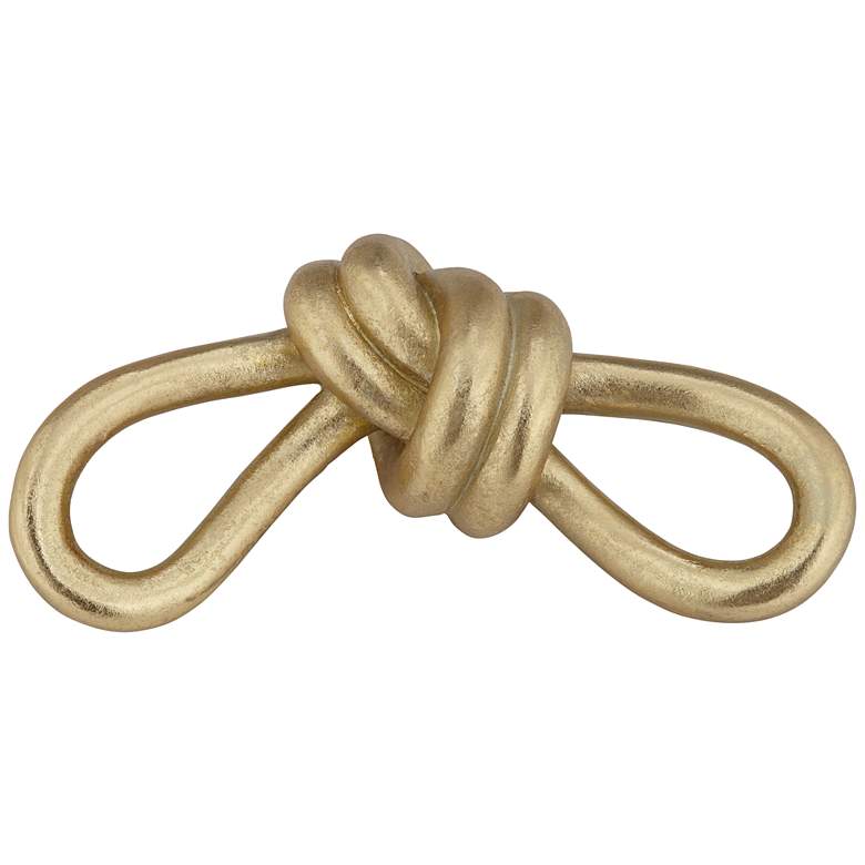 Image 2 Knaghty 8 1/4" Wide Shiny Gold Leaf Chain Sculpture