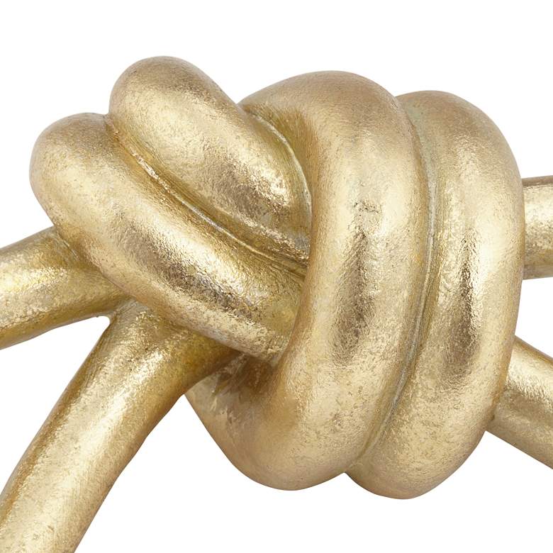 Image 3 Knaghty 8 1/4" Wide Shiny Gold Leaf Chain Sculpture more views