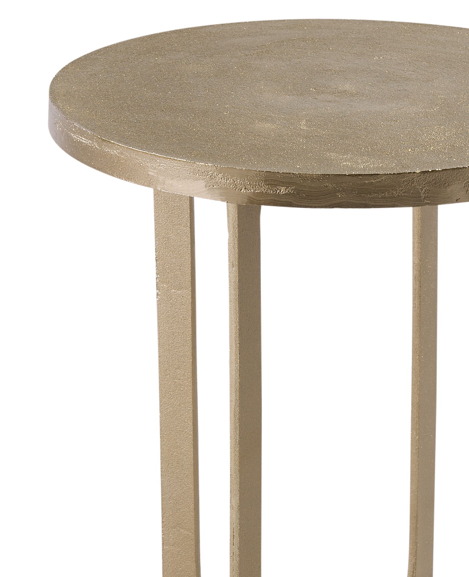 Image 2 Knapp 24" High Antique Brass And White Marble Accent Table more views