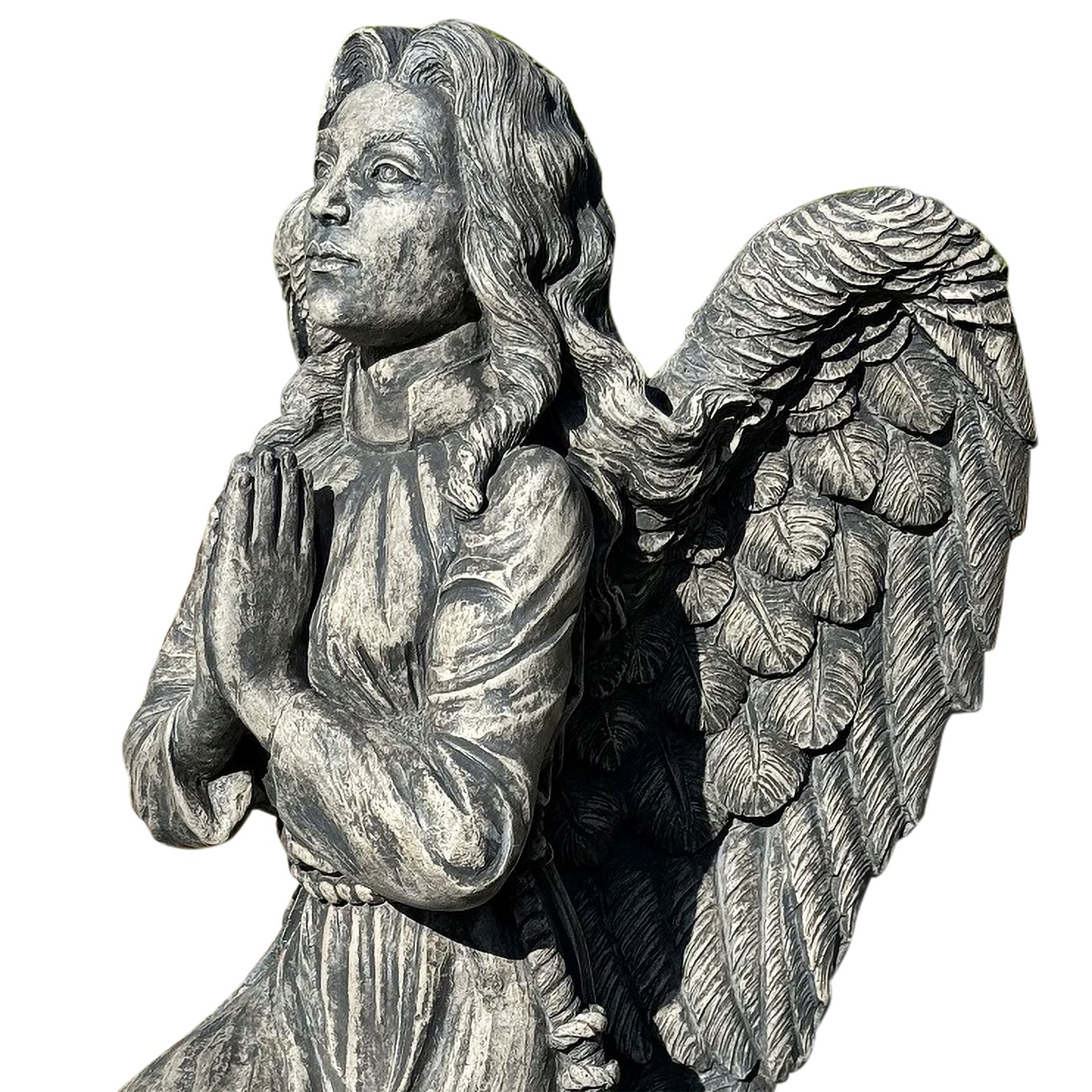 Image 2 Kneeling Angel 26" High Trevia Graystone Outdoor Statue - Made to Order more views