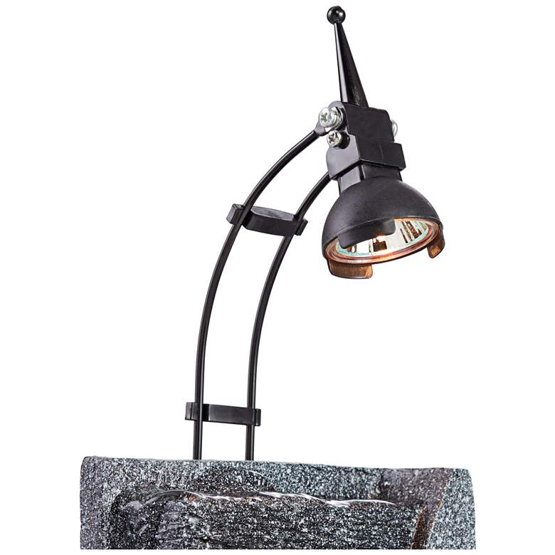 Image 4 Kneeling Gold Buddha 17" High Indoor-Outdoor LED Table Fountain more views