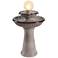Knight 26 1/2" High Ivory Ceramic 2-Tier LED Floor Fountain