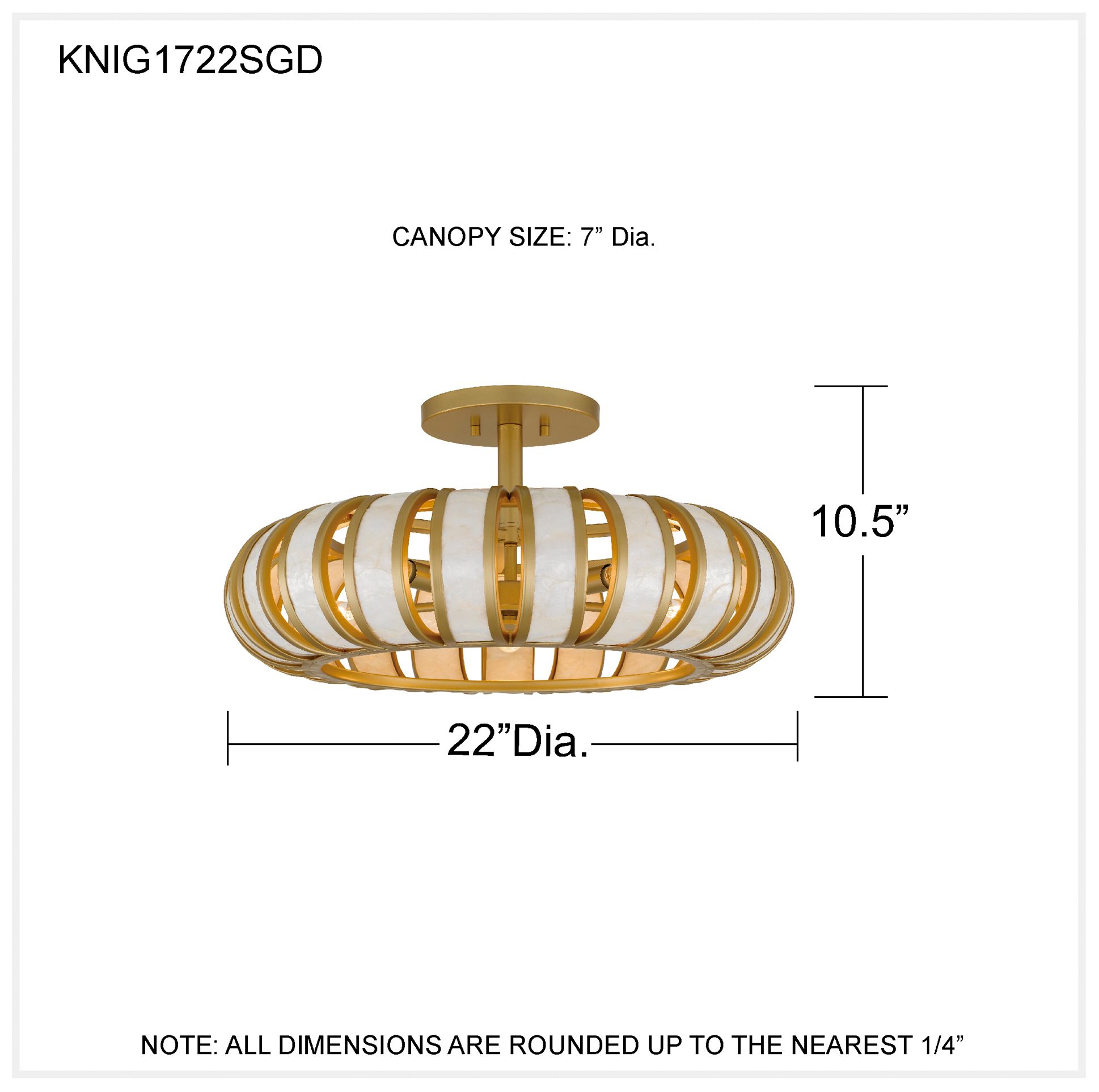 Knight 5-Light Soft Gold Semi-Flush Mount