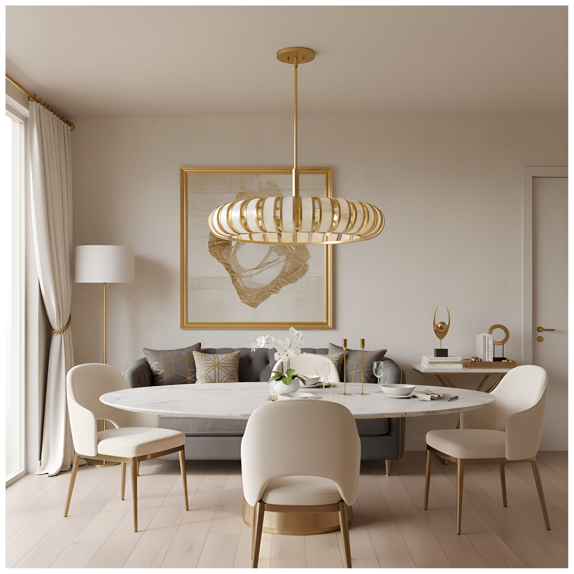 Image 7 Knight 6-Light Soft Gold Pendant Light more views