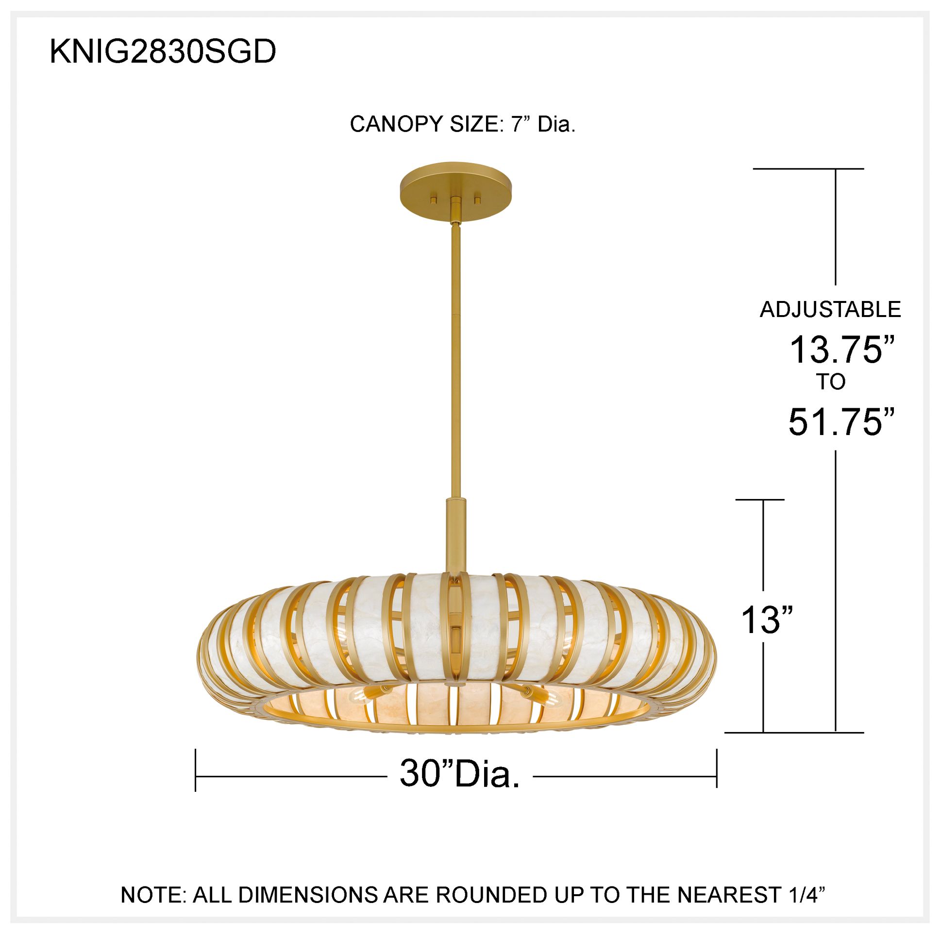 Knight 6-Light Soft Gold Pendant Light