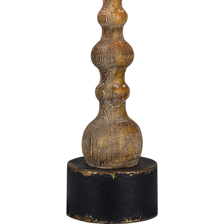 Image 3 Knight Natural Wood Rustic Pedestal Table Lamp more views