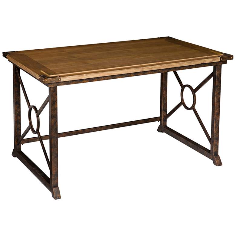 Image 3 Knightley 51 1/2" Wide Weathered Oak Tilt-Top Drafting Table more views
