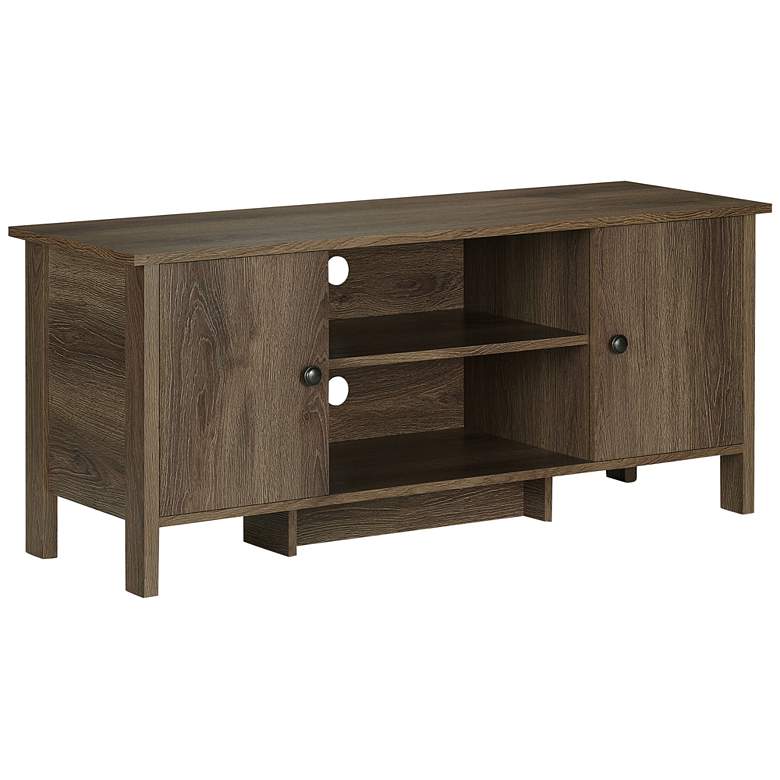 Image 2 Knisler 47 1/2" Wide Distressed Walnut Wood 2-Door TV Stand