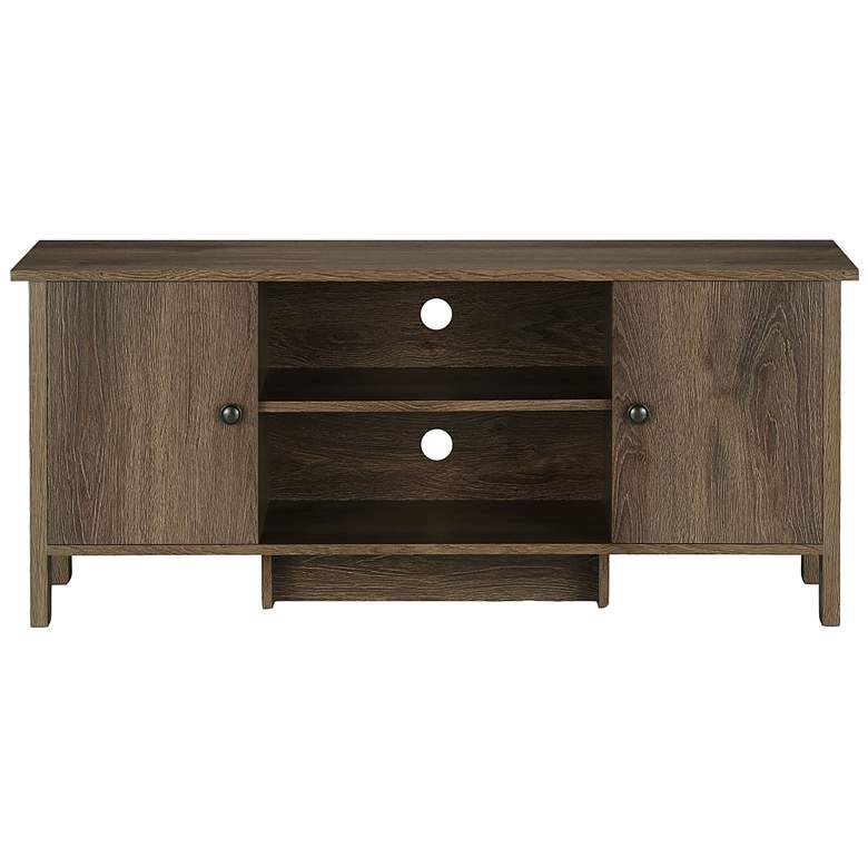 Image 4 Knisler 47 1/2" Wide Distressed Walnut Wood 2-Door TV Stand more views