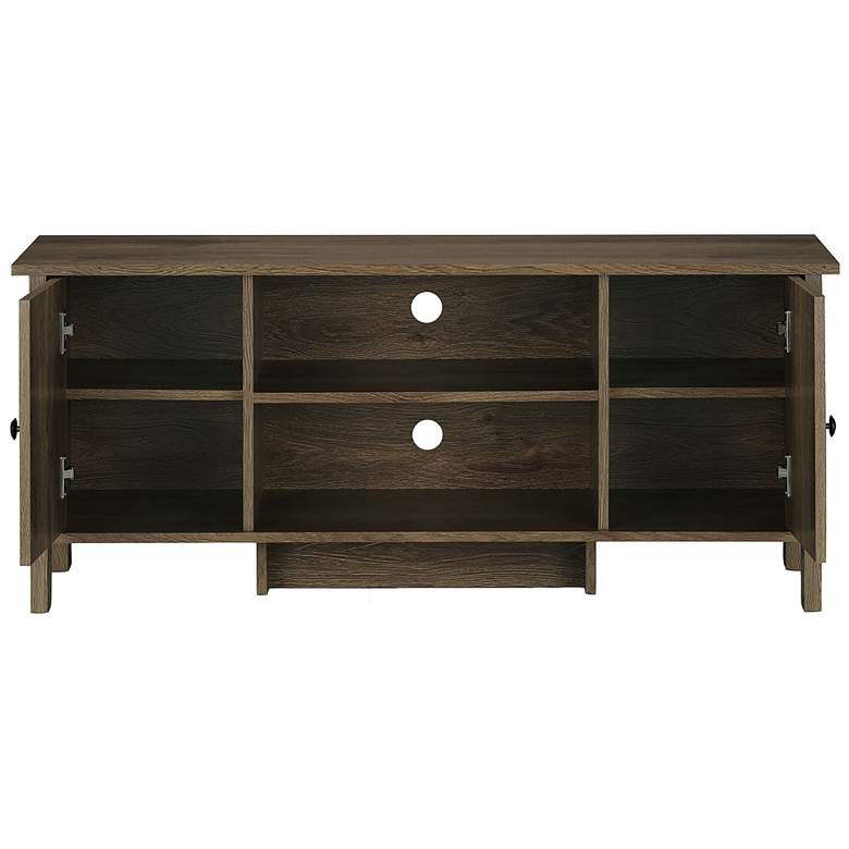 Image 5 Knisler 47 1/2" Wide Distressed Walnut Wood 2-Door TV Stand more views