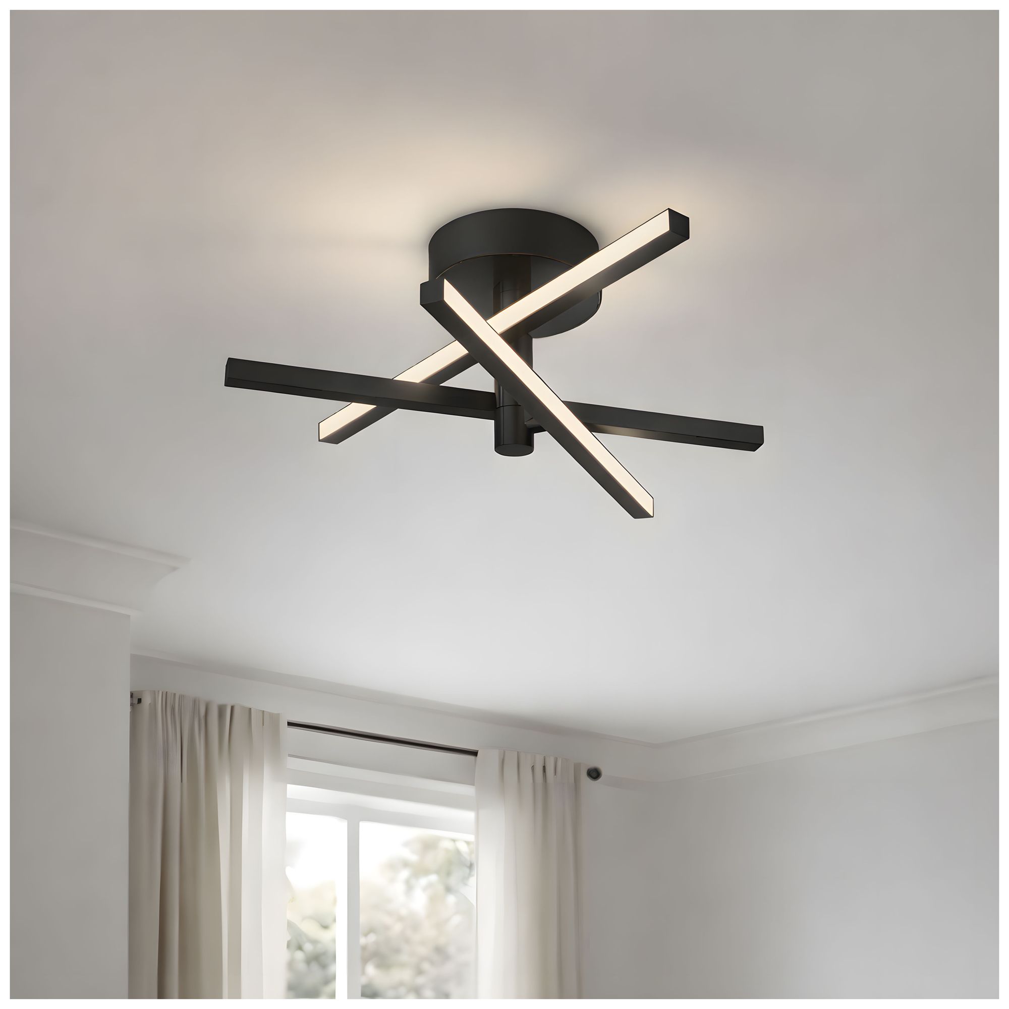 Image 5 Knoll 18" Wide Black LED Flush Mount more views
