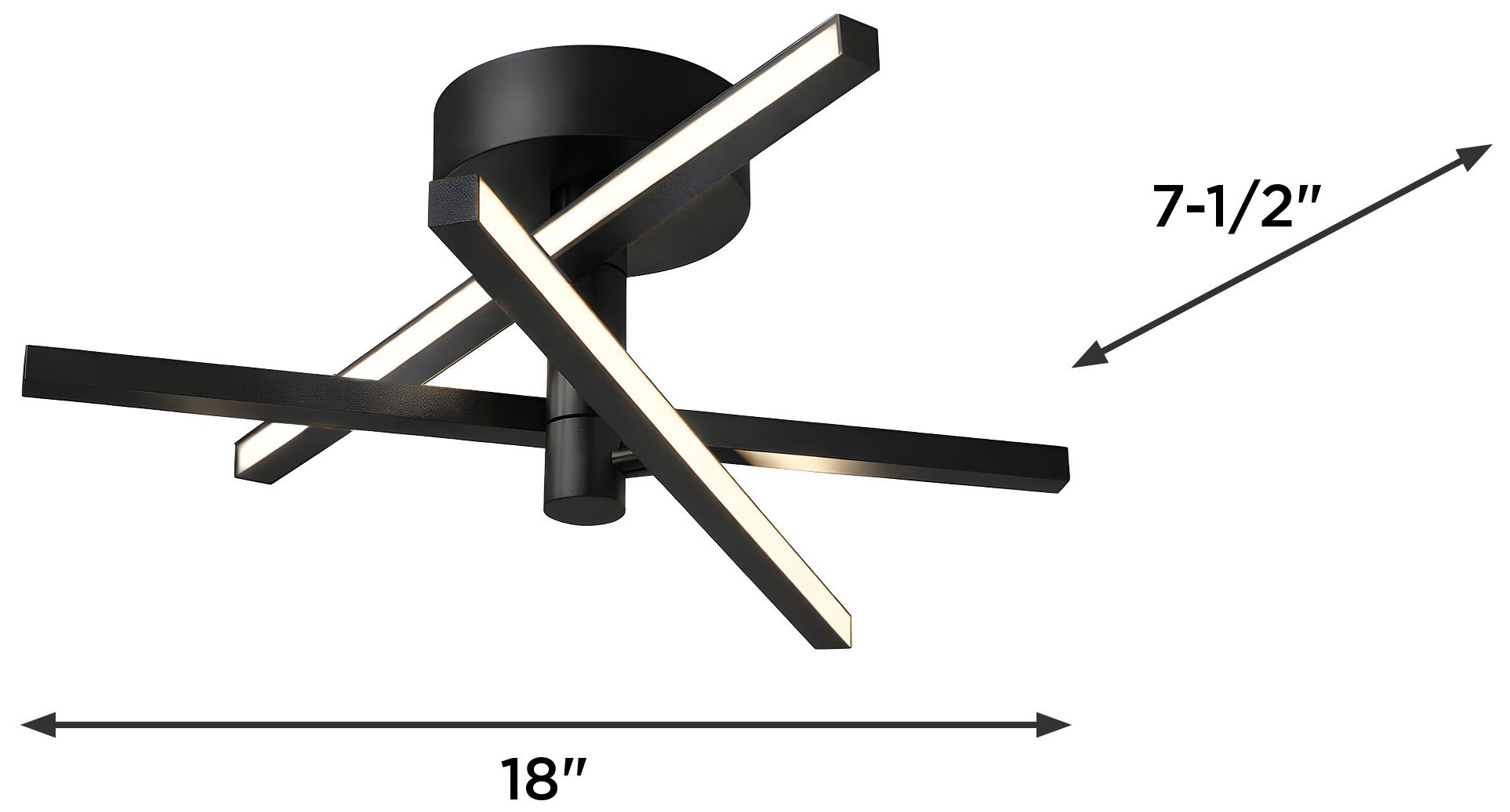 Knoll 18" Wide Black LED Flush Mount