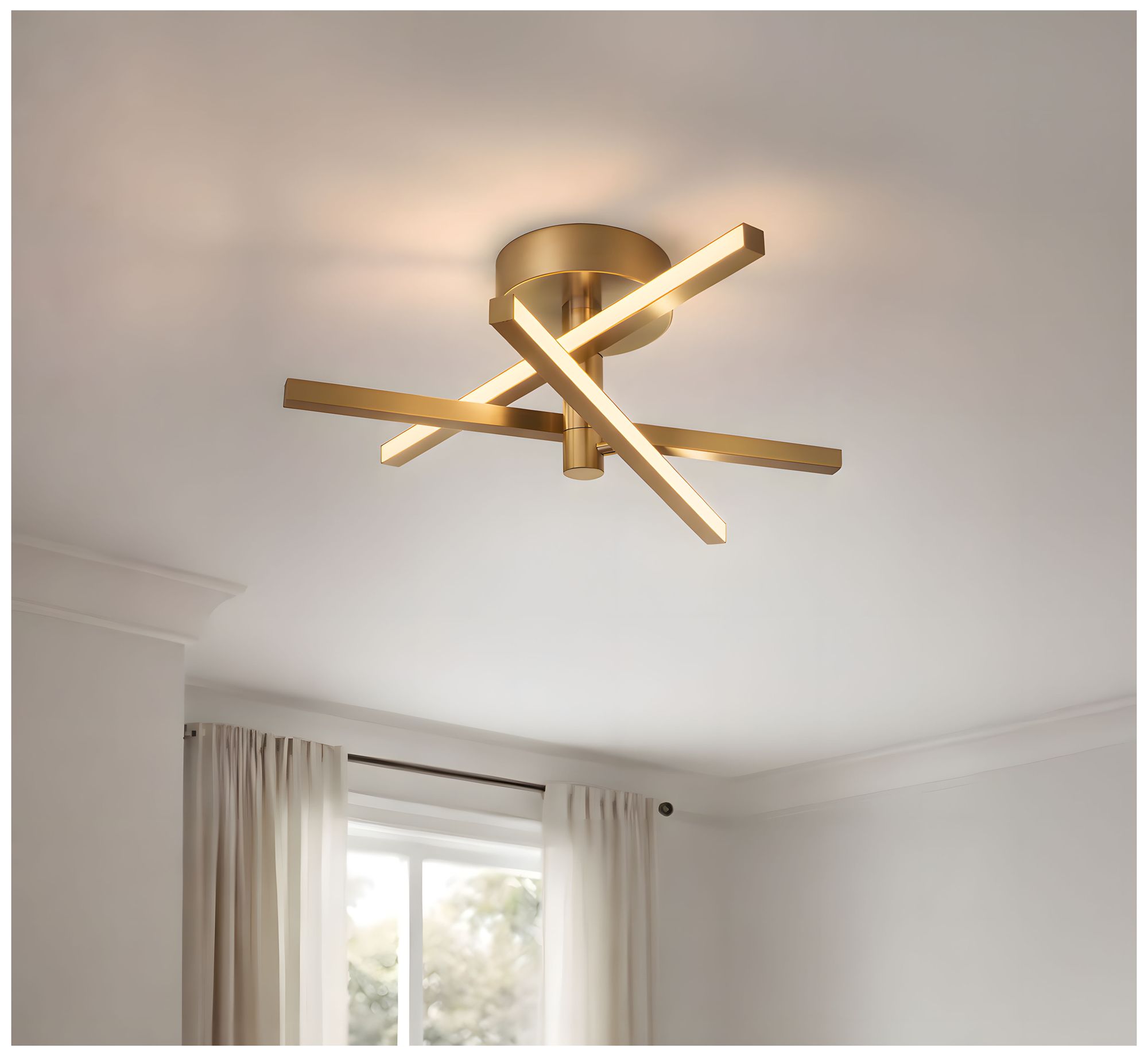 Image 5 Knoll 18" Wide Light Antique Brass LED Flush Mount more views