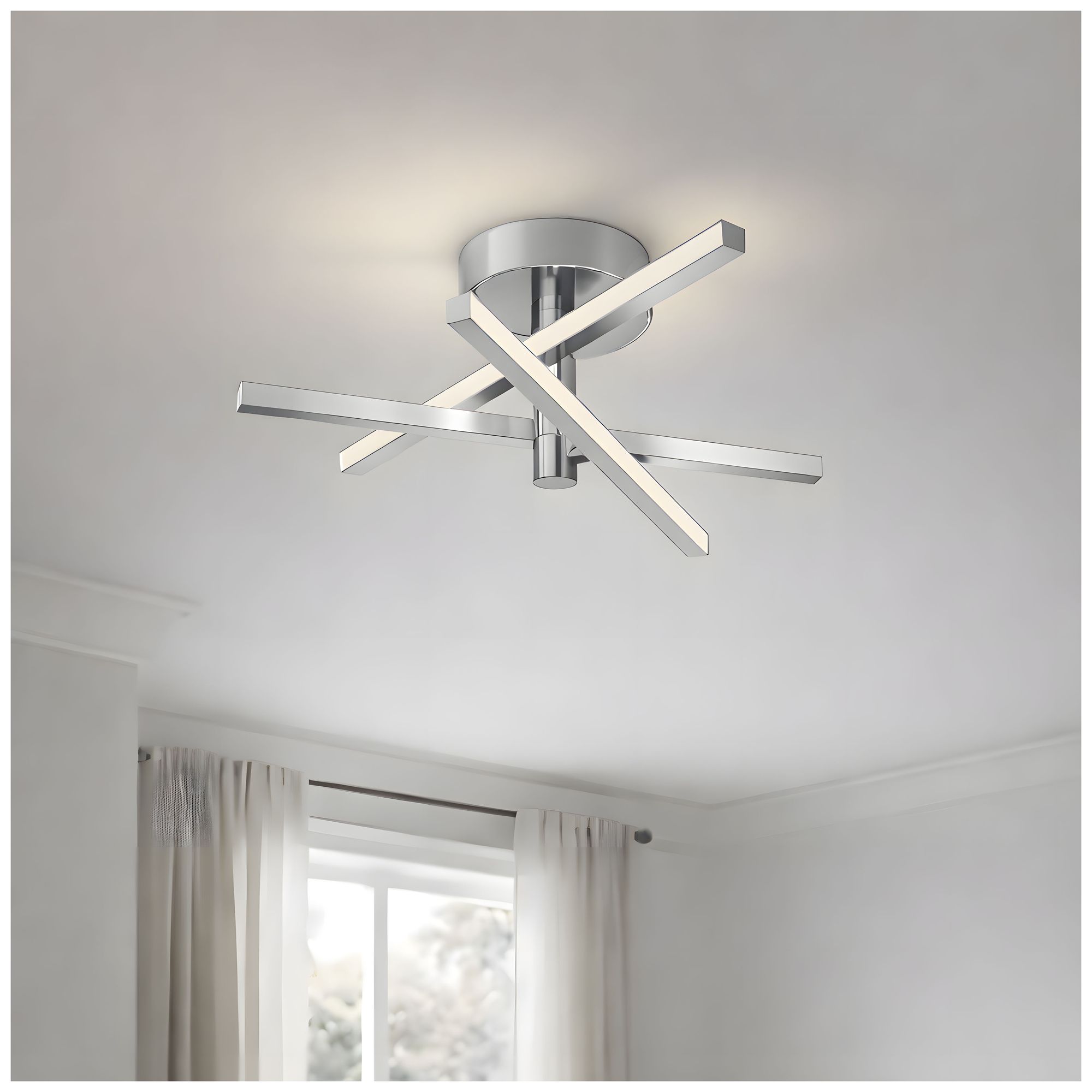 Image 5 Knoll 18" Wide Polished Chrome LED Flush Mount more views