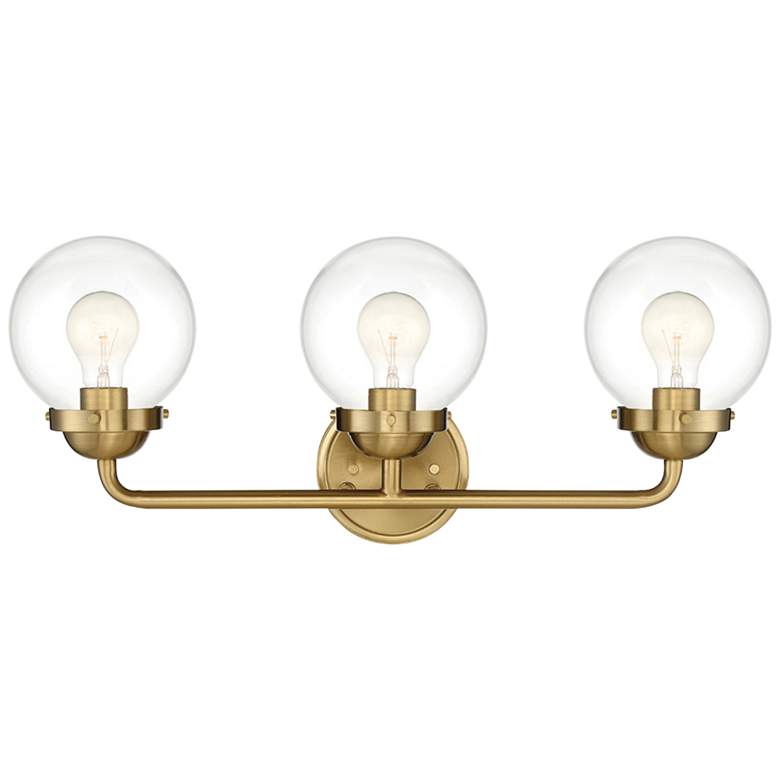 Image 2 Knoll 24" Wide Brushed Gold Metal 3-Light Bath Light