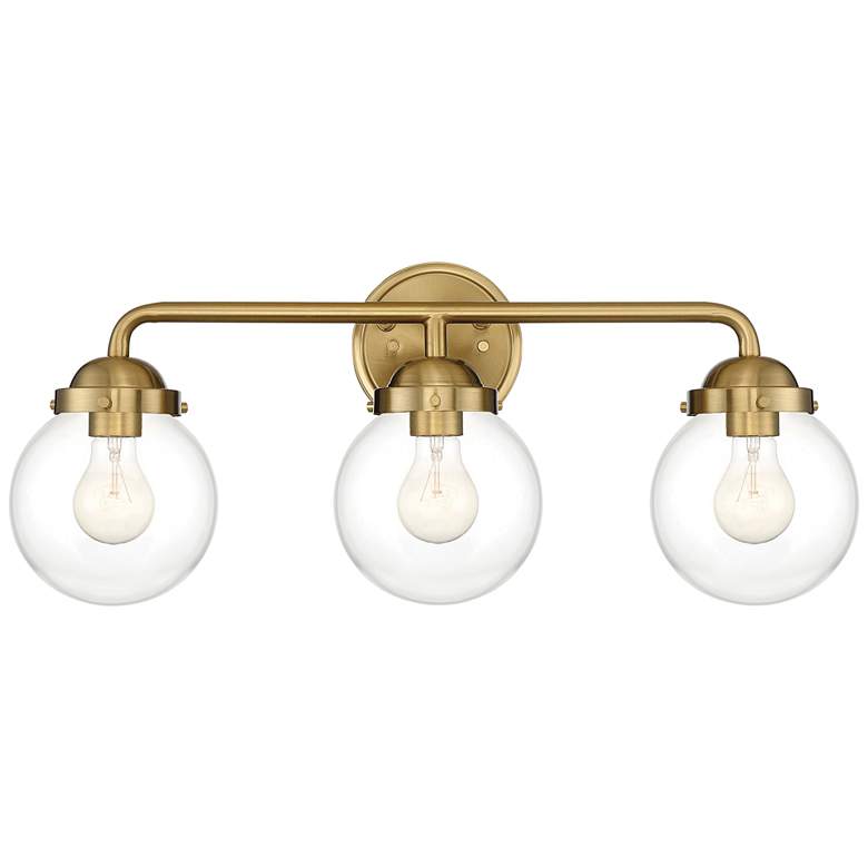 Image 4 Knoll 24 inch Wide Brushed Gold Metal 3-Light Bath Light more views