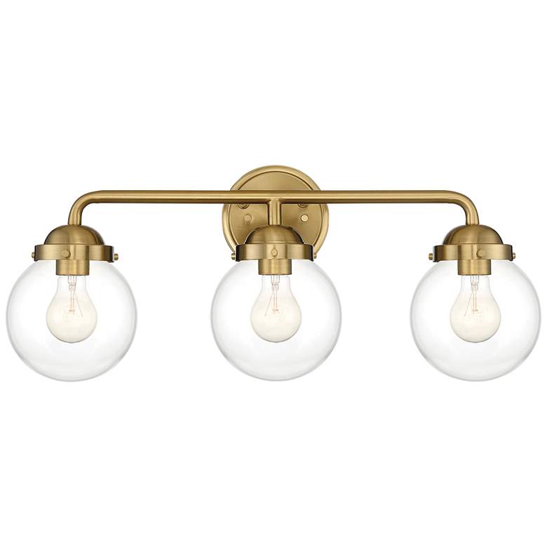Image 4 Knoll 24" Wide Brushed Gold Metal 3-Light Bath Light more views