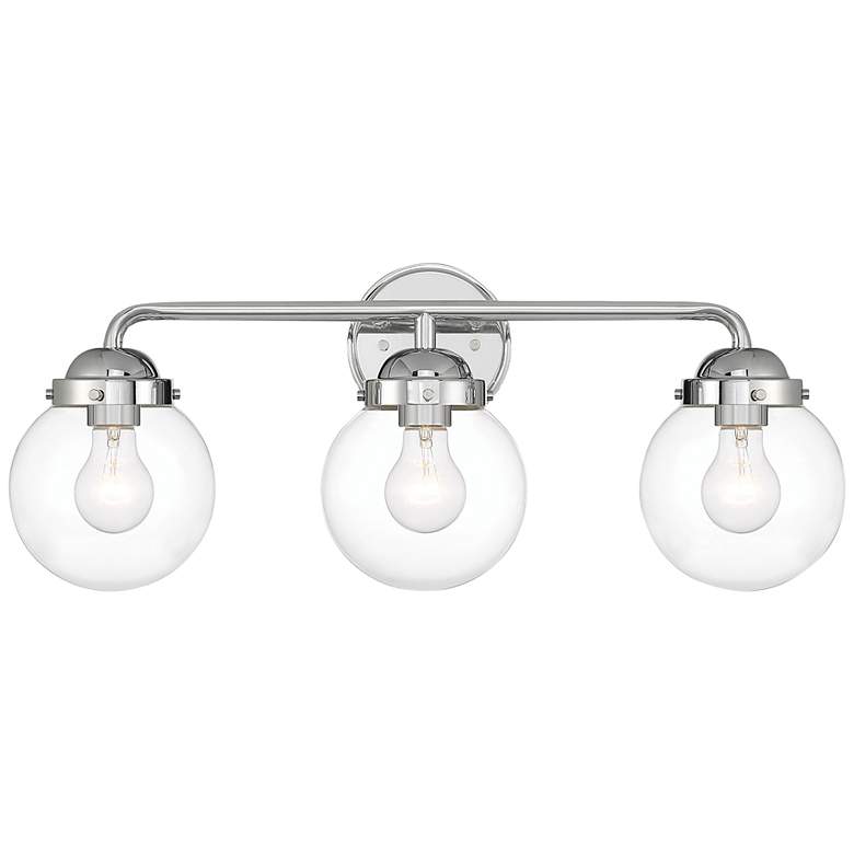 Image 4 Knoll 24" Wide Chrome Metal 3-Light Vanity Bath Light more views