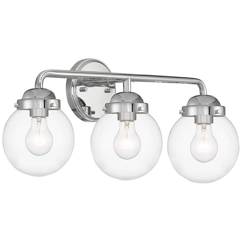 Image 5 Knoll 24" Wide Chrome Metal 3-Light Vanity Bath Light more views