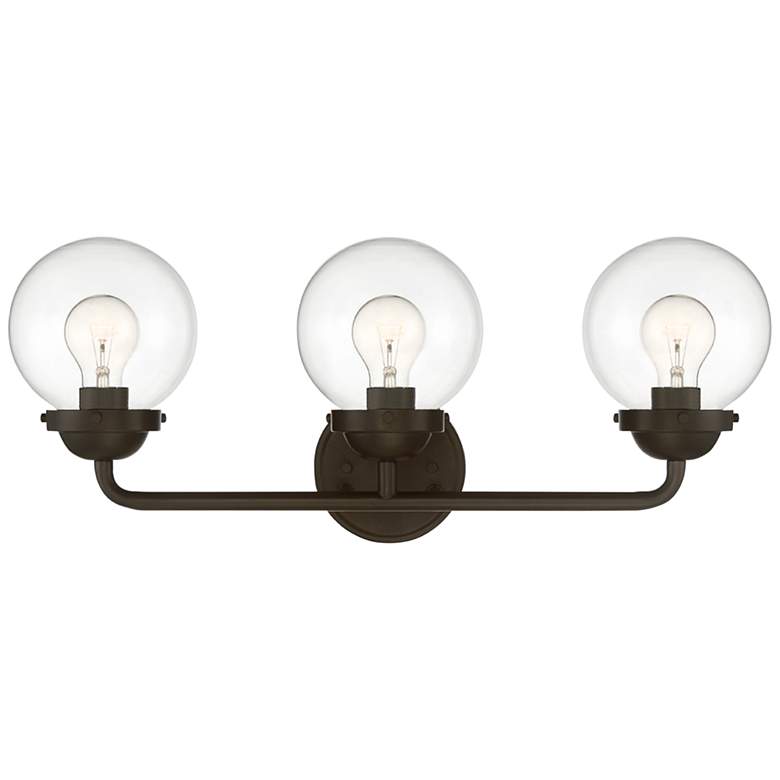 Image 2 Knoll 24" Wide Oil-Rubbed Bronze Metal 3-Light Bath Light