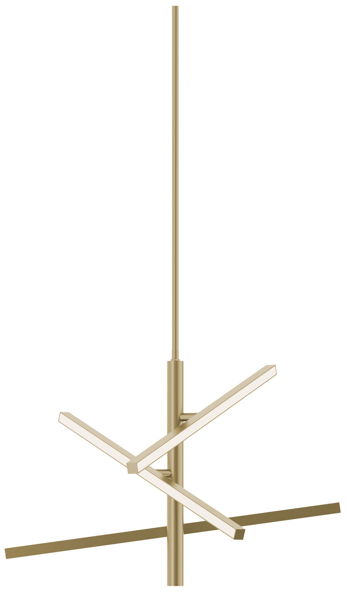 Image 2 Knoll 24" Wide 3-Light Antique Brass LED Pendant more views