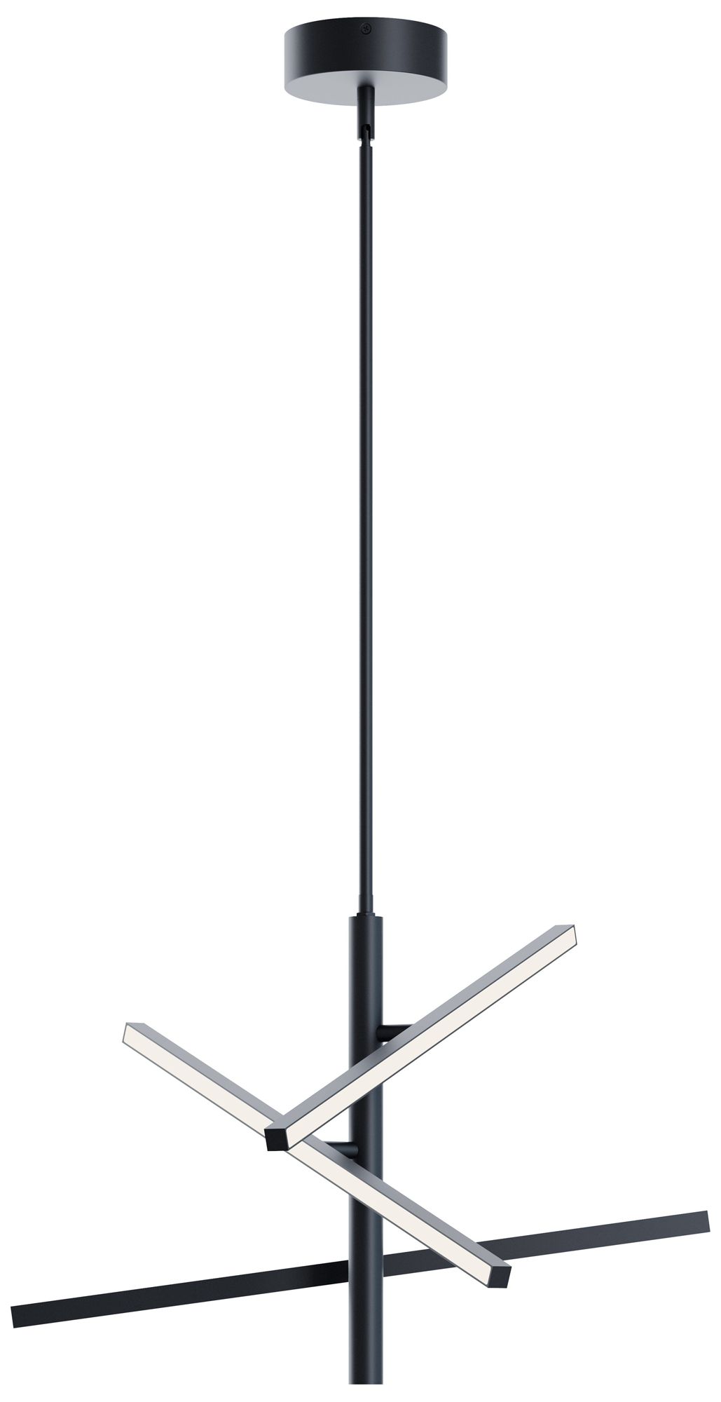 Image 2 Knoll 24" Wide 3-Light Black LED Pendant