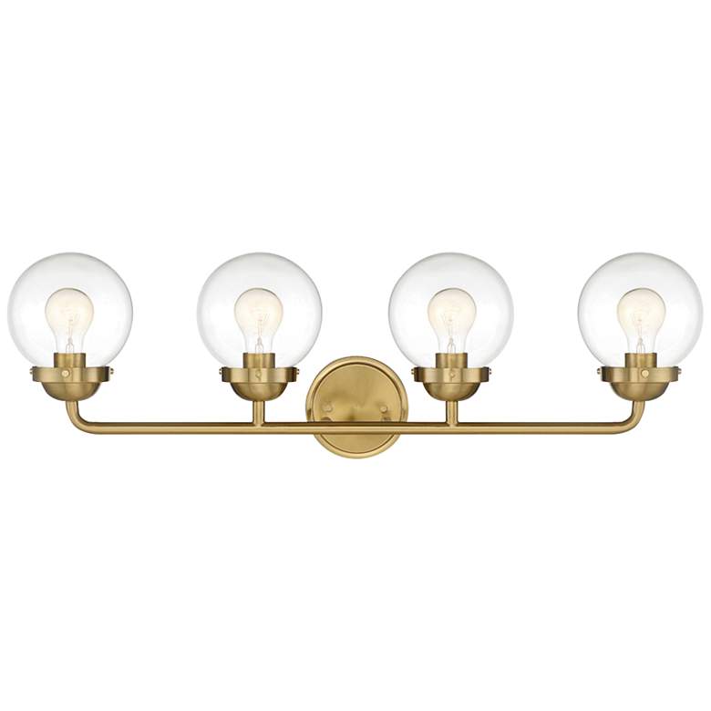 Image 2 Knoll 33" Wide Brushed Gold Metal 4-Light Bath Light