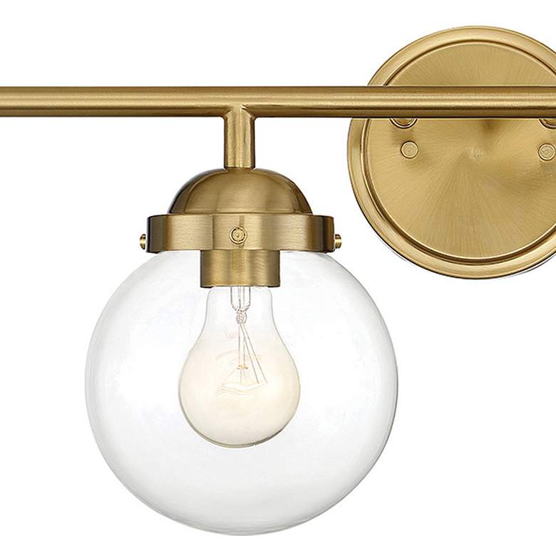 Image 3 Knoll 33" Wide Brushed Gold Metal 4-Light Bath Light more views