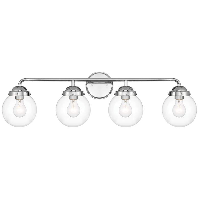 Image 4 Knoll 33" Wide Chrome Metal 4-Light Vanity Bath Light more views